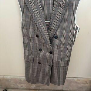 Sonia Rykiel Paris Plaid Sleeveless Blazer Vest
